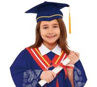 POIUIYQA Toga y Birrete Graduación Infantil 2026 Para Niños Niñas Conjunto Escolar Académico Unisex Con Chal y Borla Traje Preescolar Guardería Fiesta Fin de Curso Fotografía Ceremonia