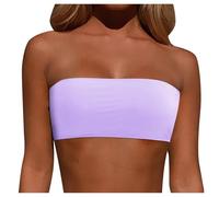 POIUIYQA Top de Bikini Palabra de Honor | Top Palabra de Honor para Mujer | Correas Removibles Y Sin Tirantes | Top de Bikini Top Bandeau Top Bandeau para Mujer Sujetador Bandeau