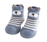 POIUIYQA Zapatos Bebe Primeros Pasos Zapatos Calcetines Bebe, Calcetines Antideslizantes Niño con Suela de Goma Suave Zapatillas Unisex Bebé con Estampado de Dibujos Animados