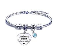 POIUYTRE cadeau bracelet Tata cadeau anniversaire Tata cadeau pour Tata cadeau Original Idee cadeau Tata cadeau Noel Tata cadeau fete des meres cadeau bracelet tante, L, Acero inoxidable, No es una