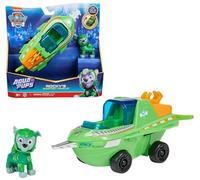 Patrulla Canina - Aqua PUPS - Figura DE ACCIÓN LA Patrulla Canina - Coche Transformable Pez Sierra Rocky con Figura de Acción Coleccionable de la Patrulla Canina - 6066143 - Juguetes Niños 3 Años +