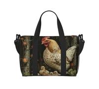 pojknbv A Brood Of Chickens - Bolsa de viaje versátil con estampado de gallinas para negocios, fin de semana, bolso de hombro, accesorio diario