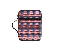 pojknbv Bolsa de almacenamiento de la Biblia con diseño de bandera americana, soporte para escrituras, accesorio religioso para la iglesia de viaje, devocional