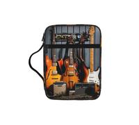 pojknbv Bolsa de almacenamiento de la Biblia con estampado de guitarra eléctrica, soporte para escrituras, accesorios religiosos para iglesia religiosa, viaje devocional