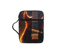 pojknbv Bolsa de almacenamiento de la Biblia con estampado de guitarra eléctrica, soporte para escrituras, accesorios religiosos para iglesia religiosa, viaje devocional