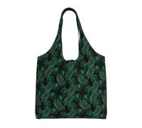 pojknbv Bolsa de lona extra grande con estampado de hojas de plátano, reutilizable, para uso diario, compras, playa, viajes, escapadas de fin de semana