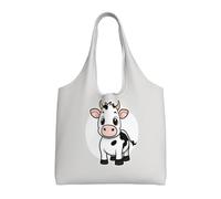 pojknbv Bolsa de lona extragrande con estampado de vaca de leche de dibujos animados, reutilizable, para compras, playa, viajes, escapadas de fin de semana