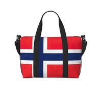 pojknbv Bolsa de mano versátil con estampado de bandera noruega, bolsa de viaje de negocios, fin de semana, bolso de hombro, accesorio diario