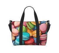 pojknbv Bolsa de viaje versátil con estampado de galletas de macarrón, bolsa de viaje de negocios, fin de semana, bolso de hombro, accesorio diario