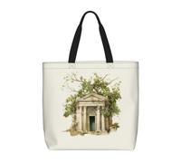 pojknbv Bolsa organizadora extragrande, diseño de edificio antiguo con rama de olivo romano y griego, ligera, reutilizable, para compras, viajes, playa