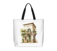 pojknbv Bolsa organizadora extragrande, diseño de edificio antiguo con rama de olivo romano y griego, ligera, reutilizable, para compras, viajes, playa