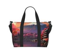 pojknbv Bolso de mano versátil con estampado de paisaje japonés Monte Fuji, bolsa de viaje de negocios, fin de semana, bolso de hombro, accesorio diario