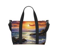 pojknbv Irlanda Sunset Seascape Print Versátil Bolsa de viaje de mano para negocios, fin de semana, bolso de hombro, accesorio diario