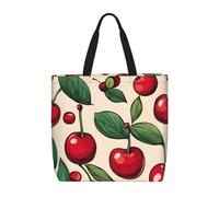 pojknbv Lovely Sweet Red Cherry 2 - Bolsa organizadora extragrande, ligera, reutilizable, para el hombro, compras, viajes, playa