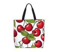 pojknbv Lovely Sweet Red Cherry 3 - Bolsa organizadora extragrande, ligera, reutilizable, para el hombro, compras, viajes, playa