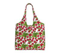 pojknbv Lovely Sweet Red Cherry 3 Print - Bolsa de lona extragrande reutilizable para uso diario, compras, playa, viajes, escapadas de fin de semana
