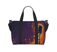 pojknbv Micrófono con estampado de notas musicales, versátil bolsa de viaje de mano para negocios, fin de semana, bolso de hombro, accesorio diario
