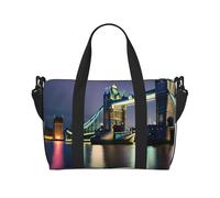 pojknbv Night London Tower Bridge - Bolsa de viaje versátil con estampado de puente de la Torre de Londres, accesorio diario