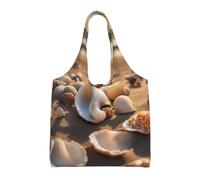 pojknbv Seashell Landscape On The Beach Print - Bolsa de lona extragrande, reutilizable, para uso diario, compras, playa, viajes, escapadas de fin de semana