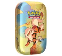 Pok?mon TCG: Scarlet & Violet-151 Mini Tin - Arcanine (2 paquetes de refuerzo, 1 moneda y 1 tarjeta de arte)