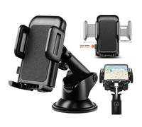 Pokanic Car Cell Phone Mount ajustable 360 ??Soporte de rotacin Soporte de tres lados Diseo Una abrazadera tctil compatible con iPhone Galaxy Note