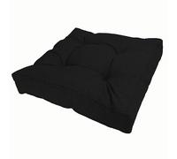 POKAR Cojín para Silla de Exterior | Cojín de Asiento 70x70x10 cm | Cojín Lounge para Muebles de Jardín, Terraza y Ratán | Oeko-Tex | Fabricado en UE | Negro