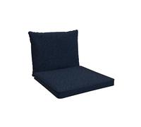 POKAR Cojines Lounge Exterior Cojin Asiento Muebles Jardín Cojin para Silla, Set de 2 (1x Cojin Asiento 50x50x5 cm + 1x Respaldo 50x40x15 cm), Azul Oscuro