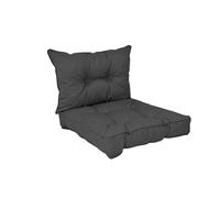 POKAR Cojines Lounge Exterior Cojin Asiento Muebles Jardín Cojin para Silla, Set de 2: Cojin Asiento 70x70x10 cm + Respaldo 70x40x10 cm, Antracita
