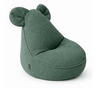 POKAR Puf Infantil con Orejas de Ratón 68x68x50 cm | Puf Niños de Tela Borreguito | Puff de Pera con Relleno Espuma PU | Sillón Montessori para Habitación Bebé | Oeko-Tex | Made in EU | Verde Ranita