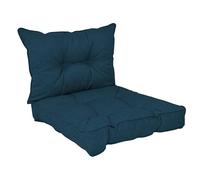 POKAR Set de 2 Cojines para Silla de Exterior: Asiento 40x40x10 + Respaldo 50x40x10 cm | Cojines para Muebles de Jardín, Terraza y Ratán | Made in EU | Verde Oscuro