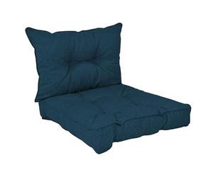 POKAR Set de 2 Cojines para Silla de Exterior: Asiento 40x40x10 + Respaldo 50x40x10 cm | Cojines para Muebles de Jardín, Terraza y Ratán | Made in EU | Verde Oscuro