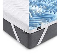 POKAR Topper 135x190 cm | 7 Zonas 5 cm Ergonómico | Sobrecolchón y Cubre Colchón para Cama y Somier | Funda Desenfundable Lavable a Máquina, Antideslizante | Oeko-Tex | Made in EU