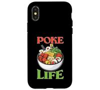 Poke Is Life Raw Fish Food Lover Cravings Carcasa para iPhone X/XS