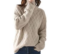 Pokem&Hent Jersey de mujer con cuello alto, para otoño e invierno, en cachemir, M-L