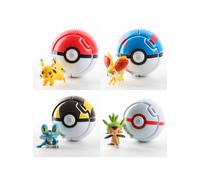 Pokemon 4 piezas juego de rebote poke bola toque pop-up juguete de lucha