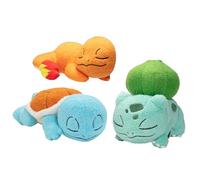 Pokémon - Ardilla dormida de 5 pulgadas, Charmander, Bulbasaur, paquete de 3 unidades - Producto oficial - Auténtico juego de figuras de peluche suave - Regalo para niños, niñas - 2+