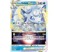 Pokemon - Alolan Vulpix Vstar 034/195- Silver Tempest - Ultra Rare - Tarjeta holográfica