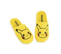 Pokémon Pantuflas de Pikachu para adultos | Pantuflas unisex con estampado de Pikachu para adultos en amarillo | Zapatillas de casa de piel de Monstruo de Bolsillo | Calzado para dormitorio