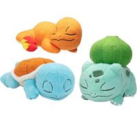 Pokémon - Ardilla dormida de 5 pulgadas, Charmander, Bulbasaur, paquete de 3 unidades - Producto oficial - Auténtico juego de figuras de peluche suave - Regalo para niños, niñas - 2+
