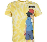 Pokémon Ash und Pikachu Hombre Camiseta Amarillo L 100% algodón Regular