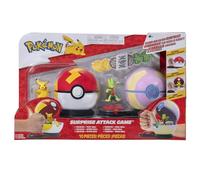 Pokémon Bandai Poké Ball Ataque Sorpresa Pikachu vs Arcko - Juego de Lucha - 2 Bolas con Sonido y 6 Discos de Ataque - Licencia Oficial - Juguete de Ataque JW3165