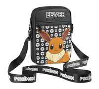 Pokémon Bandolera Niña - Bolso Bandolera con Correa, Bolsas Niña, Bolsa de Hombro Ajustable - Regalos Navidad (Negro Eevee)