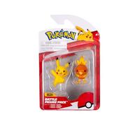Pokémon Battle Figuras Pack: Pikachu y Flemmli, 2 Figuras detalladas