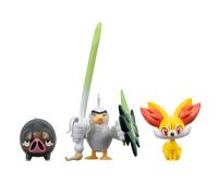 Pokémon Juego de 3 Figuras de Batalla: Cuenta con Figuras de Batalla de Fennekin y Lechonk de 2 Pulgadas y Sirfetch'd de 3 Pulgadas