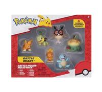Pokémon Battle Figure 6 Pack - 5cm Figures Pawnii, Turtwig, Hoothoot, Torchic, Appletun, Squirtle - Official playset for Children 4+ Years