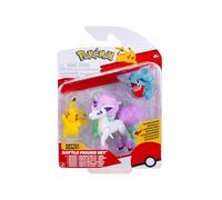 Pokémon Battle Figure - Pack de 3 Unidades - Incluye 5 cm Pikachu & Gible y Ponyta Galarian de 7,5 cm