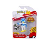 Pokémon Battle Figure - Pack de 3 Unidades, Incluye Flash y Kabuto de 5 cm y Quaxwell de 7,5 cm