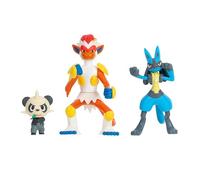 Pokemon Paquete de 3 figuras de batalla: cuenta con figuras de batalla de Pancham y Lucario de 2 pulgadas y 3 pulgadas Infernape
