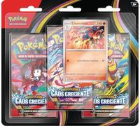 Pokémon: Blíster de 3 Sobres de Mejora de Megaevolución-Caos Creciente (1 Carta holográfica de promoción y 3 Sobres de Mejora)