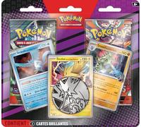 Pokémon: Blister Mejorado de 2 potenciadores (3 Cartas Brillantes, 1 Pieza y 2 potenciadores Pokémon).
